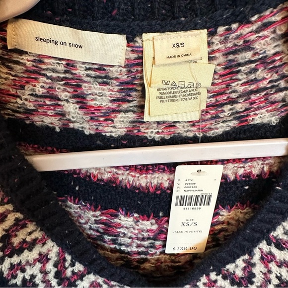 Anthropologie Women’s Sleeping on Snow Midland Fair Isle Poncho Pullover Sweater - Picture 9 of 10